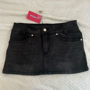 Edikted Black Denim Mini Skirt